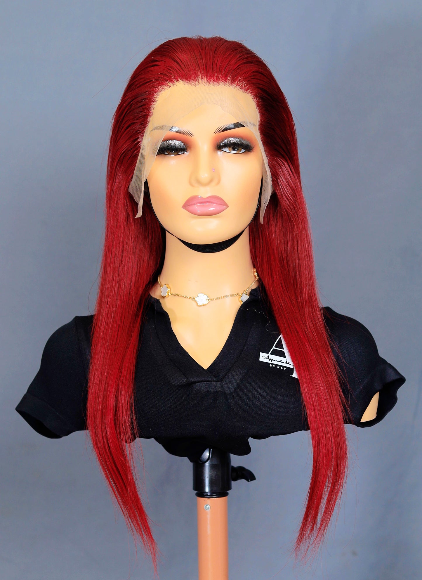 Full Frontal red straight hair