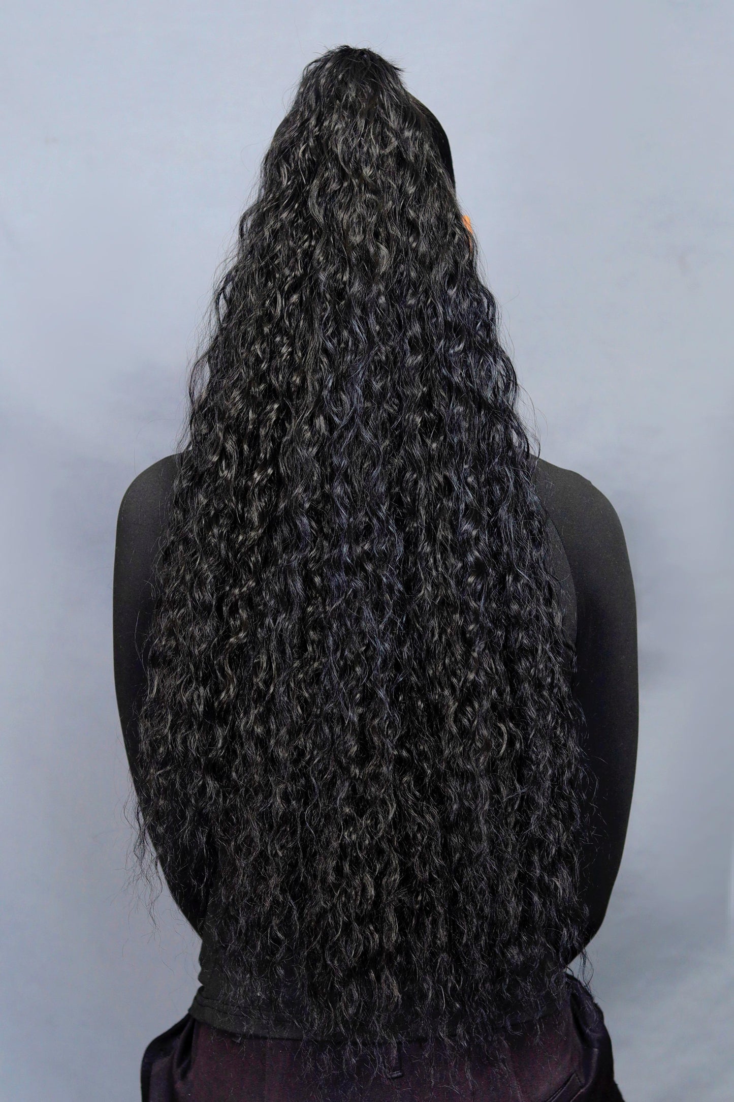 Half up-Half Down styling [with synthetic fibre curly/straight]