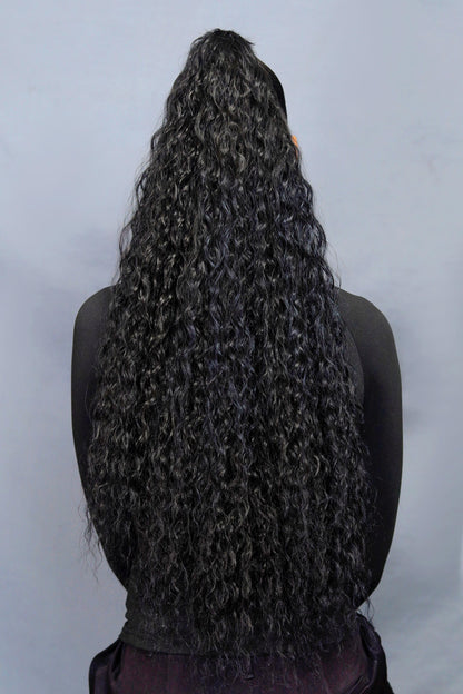 Half up-Half Down styling [with synthetic fibre curly/straight]