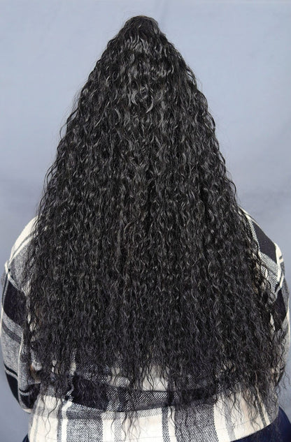 Half up-Half Down styling [with synthetic fibre curly/straight]